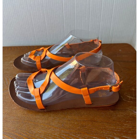 Women's Orange Strappy Sandals Size 38 Sku 2954 - Picture 1 of 11